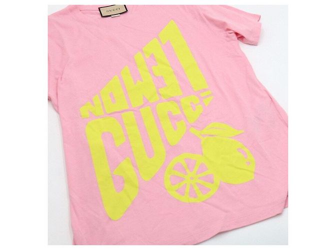 Gucci Rosa Baumwoll-T-Shirt mit Logo für Damen - Ansicht 6