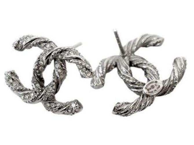 Chanel Pendientes Cubic CC Silver Plata - vista 4