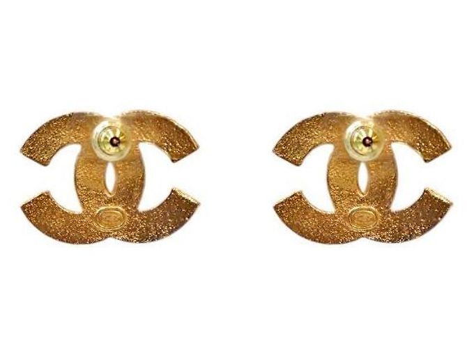 Chanel Orecchini CC in smalto nero e oro - vista 3