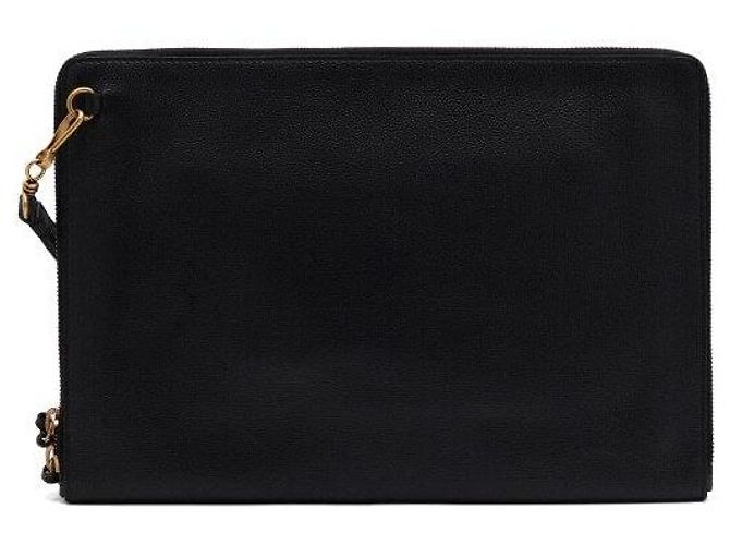 Balenciaga Clutch grande in vitello nero - vista 4