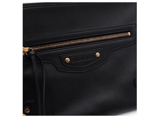 Balenciaga Clutch grande in vitello nero - vista 7