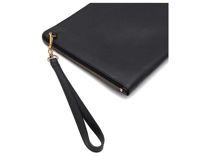 Balenciaga Clutch grande in vitello nero - vista 8