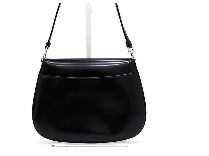 Prada Borsa a tracolla Cleo in pelle spazzolata con patta Nera - vista 5