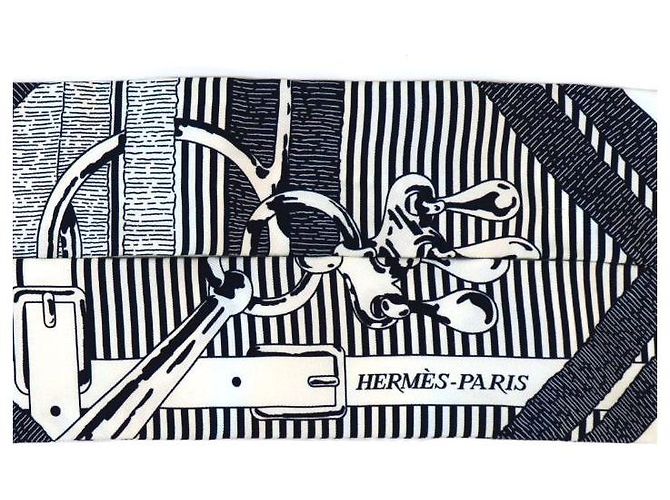 Hermès Pañuelo de seda negro - vista 2