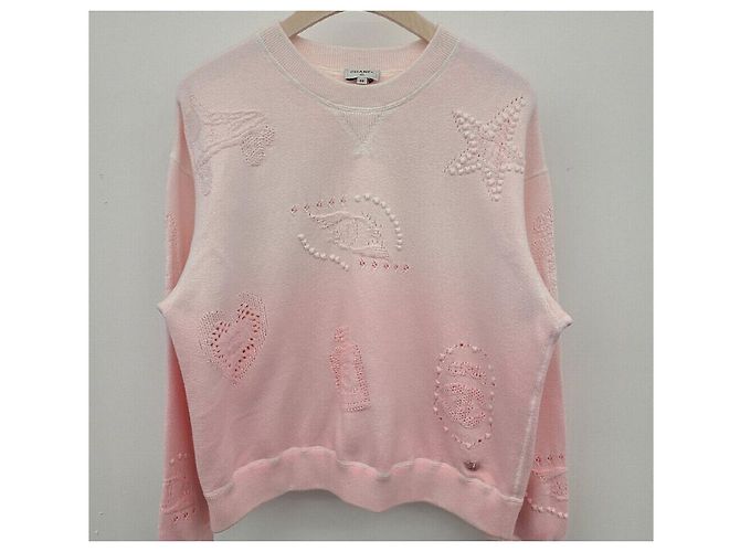 Chanel Cashmere-Strick-Sweatshirt mit Rundhalsausschnitt Rot - Ansicht 2