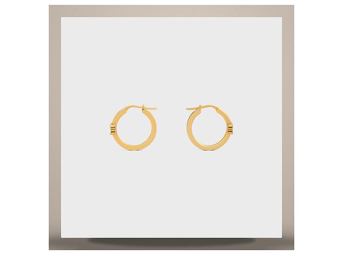 Céline Boucles d'oreilles Triomphe Sparkle Hoop Strass Laiton Finition Or - vue 2