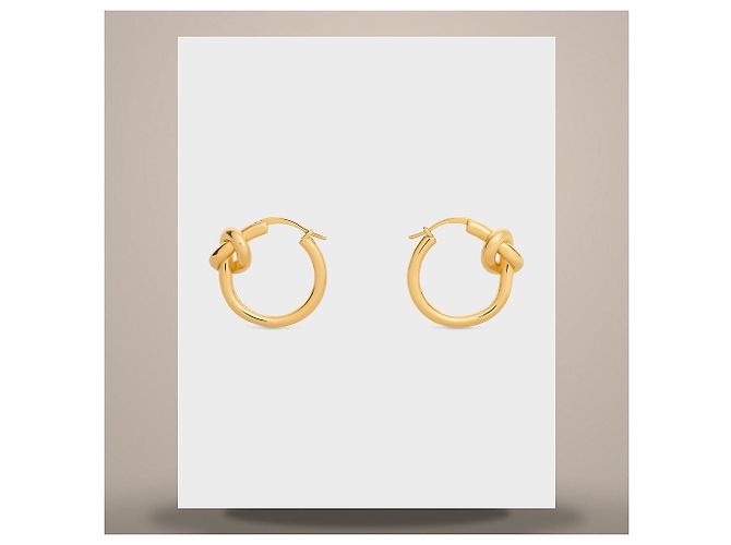Céline Boucles d'oreilles Triomphe Sparkle Hoop Strass Laiton Finition Or - vue 5