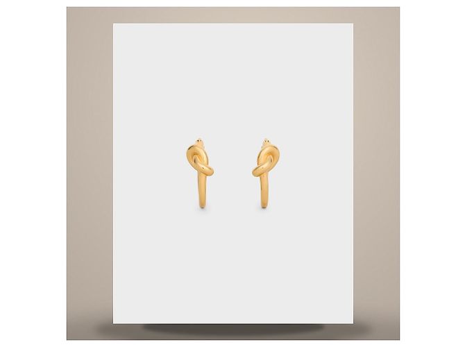 Céline Boucles d'oreilles Triomphe Sparkle Hoop Strass Laiton Finition Or - vue 7