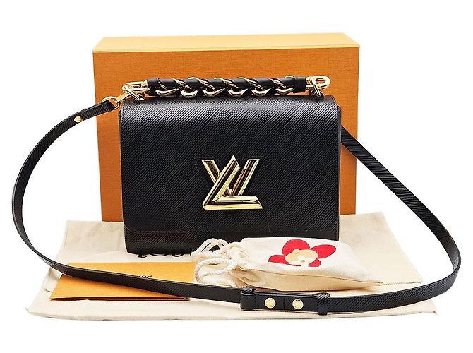 Louis Vuitton Black Leather Epi Twist MM Nero - vista 3