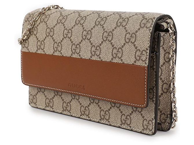 Gucci Portafoglio con catena e emblema Marrone - vista 4