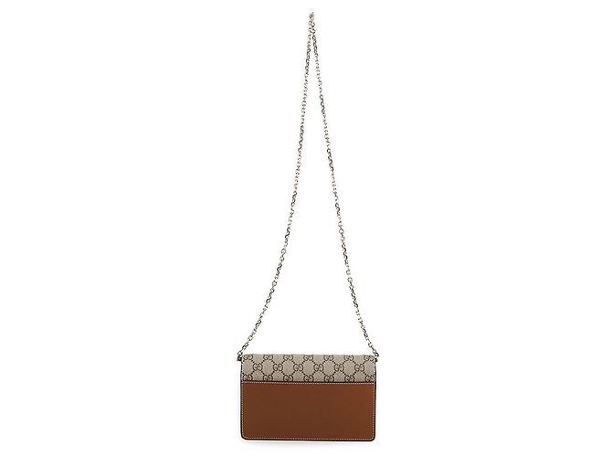 Gucci Portafoglio con catena e emblema Marrone - vista 5
