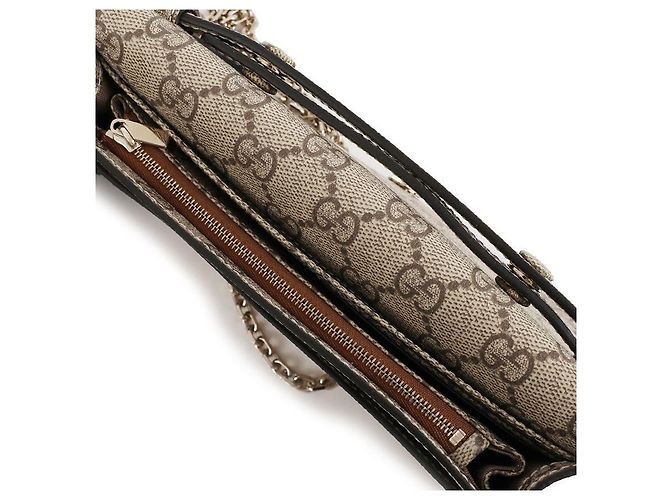 Gucci Portafoglio con catena e emblema Marrone - vista 8
