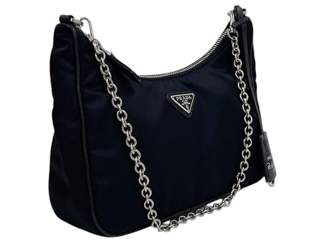 Prada Borsa a tracolla e spalla Multi Hobo in Re-Nylon Nero - vista 2