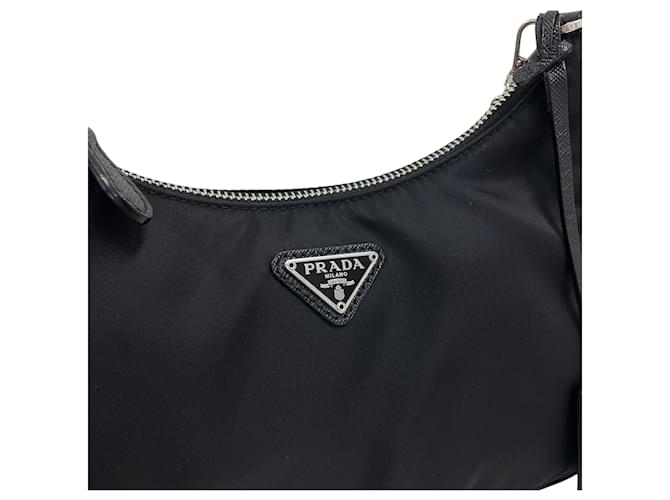 Prada Borsa a tracolla e spalla Multi Hobo in Re-Nylon Nero - vista 4