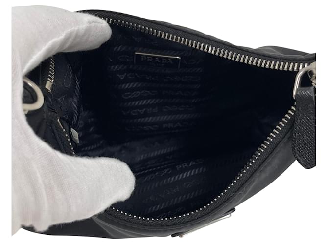 Prada Borsa a tracolla e spalla Multi Hobo in Re-Nylon Nero - vista 5