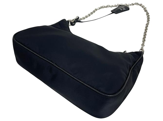 Prada Borsa a tracolla e spalla Multi Hobo in Re-Nylon Nero - vista 6