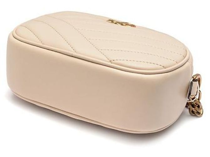 Tory Burch Kleine Chevron Camera Tasche Weiß - Ansicht 6