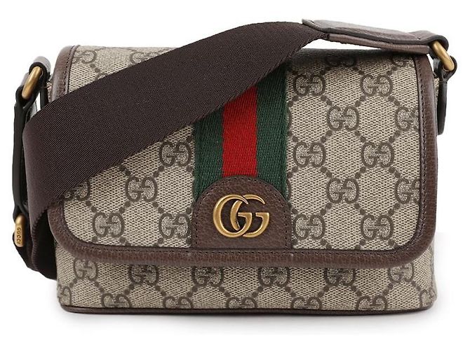 Gucci Borsa a tracolla Ophidia Mini Marrone - vista 3