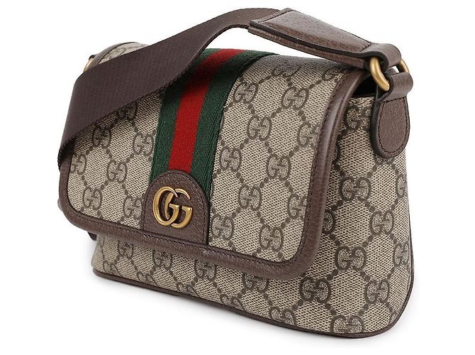 Gucci Borsa a tracolla Ophidia Mini Marrone - vista 4