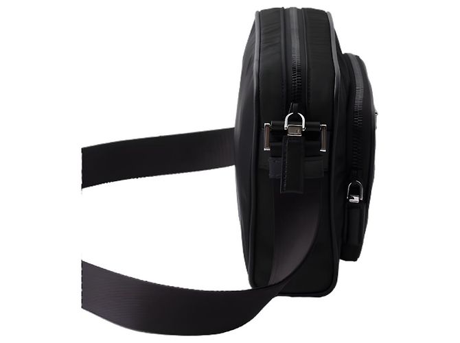 Prada Borsa a tracolla in nylon con logo triangolare Nero - vista 11