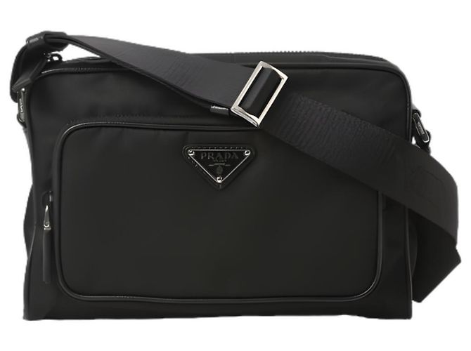 Prada Borsa a tracolla in nylon con logo triangolare Nero - vista 2