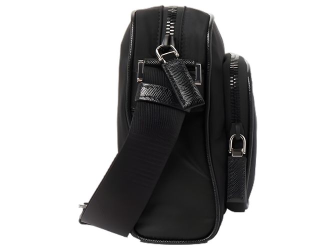 Prada Borsa a tracolla in nylon con logo triangolare Nero - vista 4