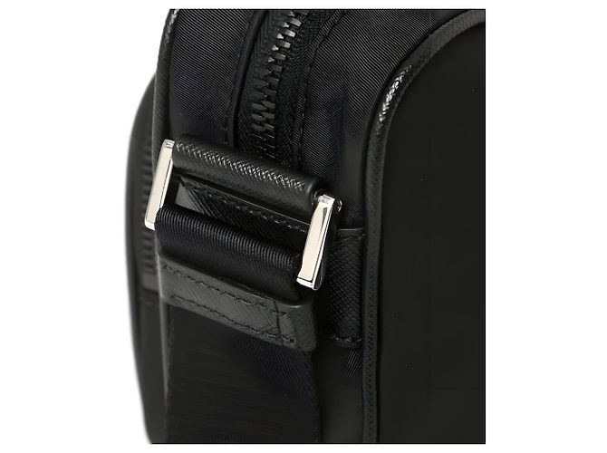 Prada Borsa a tracolla in nylon con logo triangolare Nero - vista 5
