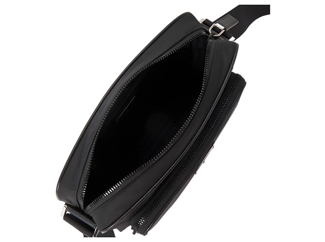 Prada Borsa a tracolla in nylon con logo triangolare Nero - vista 8