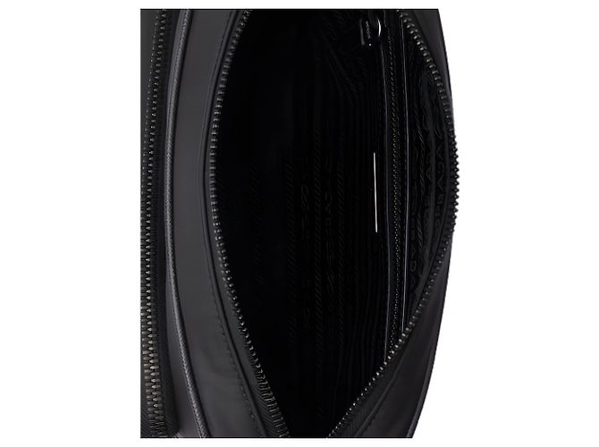 Prada Borsa a tracolla in nylon con logo triangolare Nero - vista 9