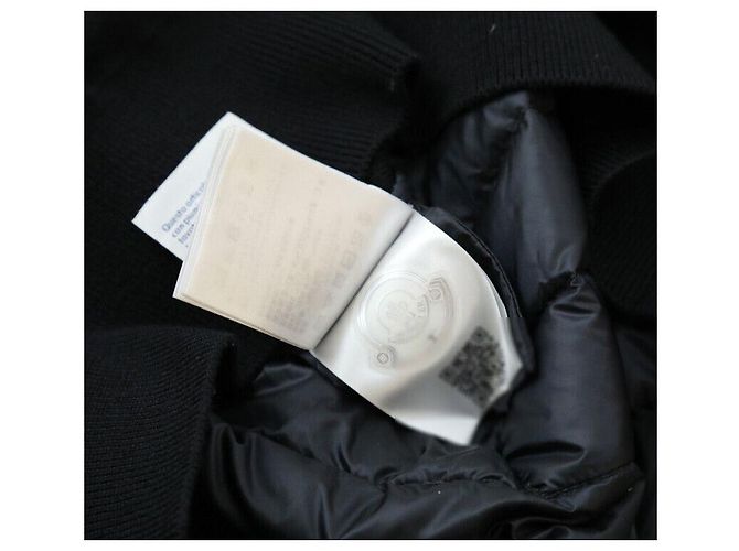 Moncler Cardigã acolchoado com fecho éclair em lã Preto - vista 4