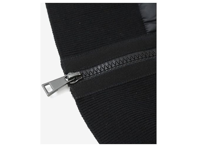 Moncler Cardigã acolchoado com fecho éclair em lã Preto - vista 6