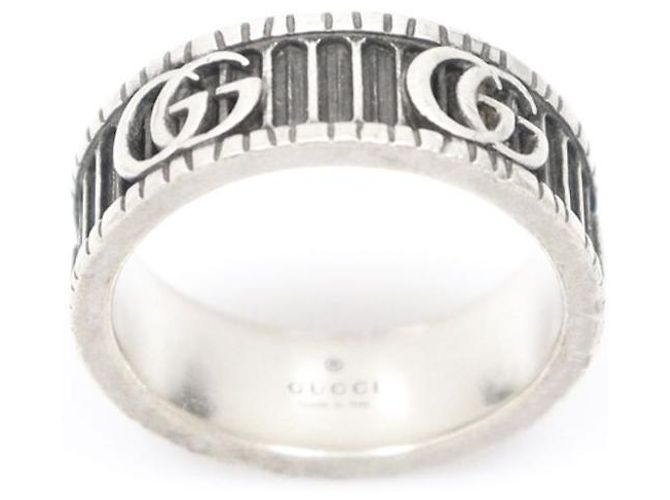 Gucci Anello largo GG Marmont in argento - vista 2