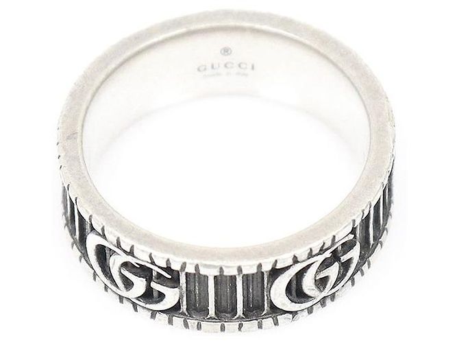 Gucci Anello largo GG Marmont in argento - vista 3
