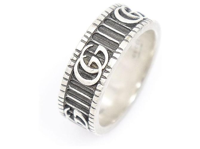 Gucci Anello largo GG Marmont in argento - vista 6