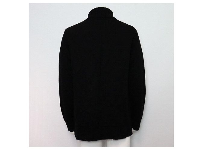 Yohji Yamamoto Black Rain Wollpullover Unisex Strick T-Shirt Schwarz - Ansicht 4