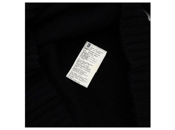 Yohji Yamamoto Black Rain Wollpullover Unisex Strick T-Shirt Schwarz - Ansicht 6
