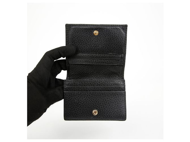 Gucci Tarjetero GG Marmont de piel Black Gold Negro - vista 10