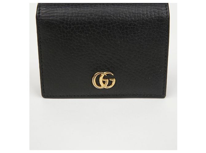 Gucci Tarjetero GG Marmont de piel Black Gold Negro - vista 2