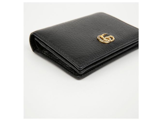 Gucci Tarjetero GG Marmont de piel Black Gold Negro - vista 6