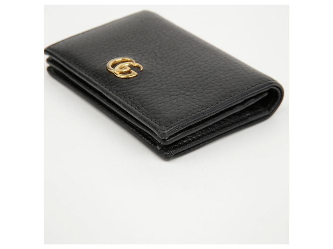 Gucci Tarjetero GG Marmont de piel Black Gold Negro - vista 7