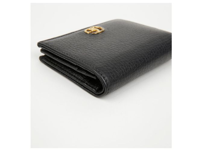 Gucci Tarjetero GG Marmont de piel Black Gold Negro - vista 8