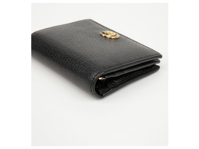 Gucci Tarjetero GG Marmont de piel Black Gold Negro - vista 9