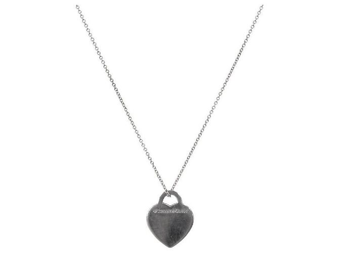 Tiffany & Co Collier Argent avec Pendentif Cœur et Lettres - vue 2