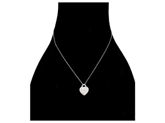 Tiffany & Co Collier Argent avec Pendentif Cœur et Lettres - vue 5