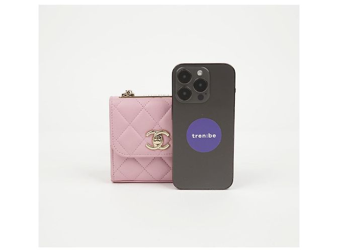 Chanel Borsa a tracolla Vanity Mini CC Trendy in pelle di agnello Rosa - vista 12
