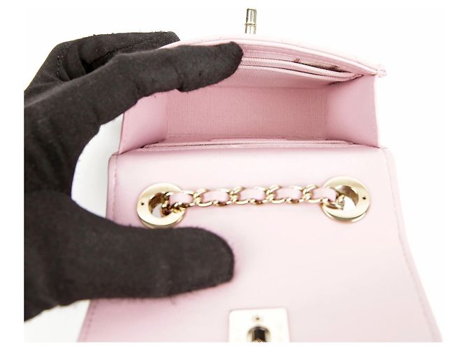 Chanel Borsa a tracolla Vanity Mini CC Trendy in pelle di agnello Rosa - vista 14