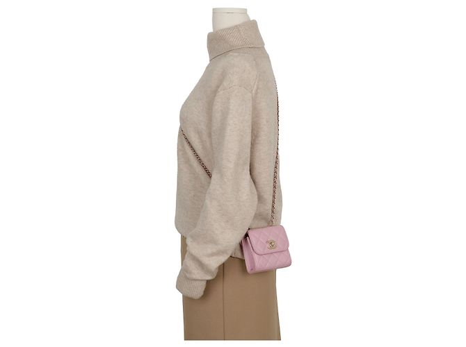 Chanel Borsa a tracolla Vanity Mini CC Trendy in pelle di agnello Rosa - vista 15