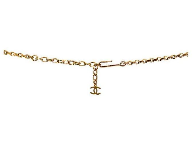 Chanel Goldkette mit CC-Perlenanhänger Weiß - Ansicht 4
