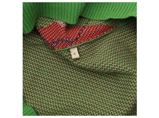 Gucci Herren-Strickweste aus Baumwolle mit Logo und grünem Argyle-Muster - Ansicht 6