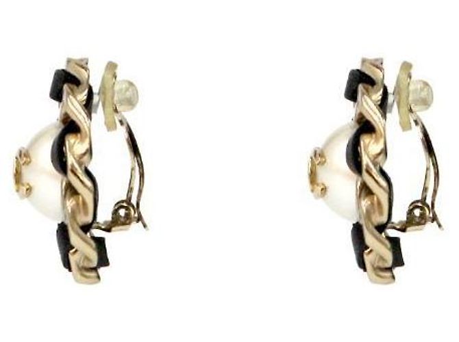 Chanel Pendientes redondos CC Gold Negro - vista 2